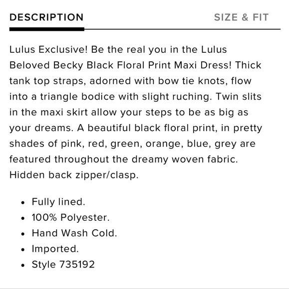 Lulus Beloved Becky Tropical Floral Maxi Dress size XL Tie Shoulder Side Slits - Picture 7 of 7